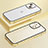 Carcasa Bumper Lujo Marco de Metal y Plastico Funda LF3 para Apple iPhone 14 Oro