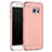 Carcasa Bumper Lujo Marco de Metal y Plastico Funda M01 para Samsung Galaxy S7 G930F G930FD Oro Rosa