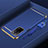 Carcasa Bumper Lujo Marco de Metal y Plastico Funda P01 para Oppo A55 5G Azul