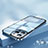 Carcasa Bumper Lujo Marco de Metal y Plastico Funda QC2 para Apple iPhone 12 Pro Max Azul