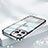 Carcasa Bumper Lujo Marco de Metal y Plastico Funda QC2 para Apple iPhone 12 Pro Max Plata