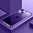 Carcasa Bumper Lujo Marco de Metal y Plastico Funda QC4 para Apple iPhone 13 Morado