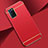 Carcasa Bumper Lujo Marco de Metal y Plastico Funda T01 para Oppo A72 Rojo