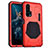 Carcasa Bumper Lujo Marco de Metal y Silicona Funda T01 para Huawei Honor 20 Pro Rojo