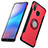 Carcasa Bumper Silicona y Plastico Mate con Anillo de dedo Soporte para Huawei P20 Lite Rojo