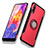 Carcasa Bumper Silicona y Plastico Mate con Anillo de dedo Soporte para Huawei P20 Rojo