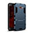 Carcasa Bumper Silicona y Plastico Mate con Soporte para Samsung Galaxy C5 SM-C5000 Azul