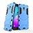 Carcasa Bumper Silicona y Plastico Mate con Soporte para Samsung Galaxy J3 Star Azul