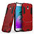 Carcasa Bumper Silicona y Plastico Mate con Soporte para Samsung Galaxy J5 (2017) SM-J750F Rojo