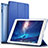 Carcasa de Cuero Cartera con Soporte L01 para Apple iPad 2 Azul