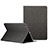 Carcasa de Cuero Cartera con Soporte L01 para Apple iPad Mini 3 Negro