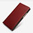 Carcasa de Cuero Cartera con Soporte L02 para Huawei P7 Dual SIM Rojo