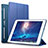 Carcasa de Cuero Cartera con Soporte L05 para Apple iPad Mini Azul