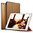 Carcasa de Cuero Cartera con Soporte L06 para Apple iPad Mini 2 Marron