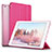 Carcasa de Cuero Cartera con Soporte L06 para Apple iPad Mini 2 Rosa Roja