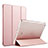 Carcasa de Cuero Cartera con Soporte para Apple iPad Mini 2 Oro Rosa