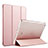 Carcasa de Cuero Cartera con Soporte para Apple iPad Mini 3 Oro Rosa