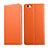 Carcasa de Cuero Cartera con Soporte para Apple iPhone 6S Plus Naranja