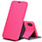 Carcasa de Cuero Cartera con Soporte para Apple iPhone Xs Max Rosa Roja