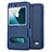 Carcasa de Cuero Cartera con Soporte para Huawei Honor 4C Azul