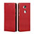Carcasa de Cuero Cartera con Soporte para Huawei Honor X5 Rojo