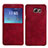 Carcasa de Cuero Cartera con Soporte U01 para Samsung Galaxy S7 Edge G935F Rojo