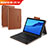 Carcasa de Cuero Cartera con Teclado para Huawei MediaPad M5 Lite 10.1 Marron