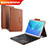 Carcasa de Cuero Cartera con Teclado para Huawei MediaPad M5 Pro 10.8 Marron