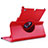 Carcasa de Cuero Giratoria con Soporte para Apple iPad Mini Rojo