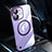 Carcasa Dura Cristal Plastico Funda Rigida Transparente con Mag-Safe Magnetic QC1 para Apple iPhone 12 Mini Morado