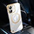 Carcasa Dura Cristal Plastico Funda Rigida Transparente con Mag-Safe Magnetic QC1 para Apple iPhone 12 Mini Oro