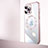 Carcasa Dura Cristal Plastico Funda Rigida Transparente con Mag-Safe Magnetic QC2 para Apple iPhone 14 Pro Max Oro Rosa