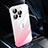 Carcasa Dura Cristal Plastico Funda Rigida Transparente Gradiente QC2 para Apple iPhone 13 Pro Max Rosa