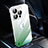 Carcasa Dura Cristal Plastico Funda Rigida Transparente Gradiente QC2 para Apple iPhone 13 Pro Max Verde
