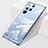 Carcasa Dura Cristal Plastico Funda Rigida Transparente H01 para Samsung Galaxy S21 Ultra 5G Azul