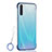 Carcasa Dura Cristal Plastico Funda Rigida Transparente H02 para Oppo A91 Azul