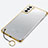 Carcasa Dura Cristal Plastico Funda Rigida Transparente H02 para Samsung Galaxy S21 5G Oro