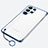 Carcasa Dura Cristal Plastico Funda Rigida Transparente H02 para Samsung Galaxy S21 Ultra 5G Azul