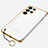 Carcasa Dura Cristal Plastico Funda Rigida Transparente H02 para Samsung Galaxy S22 Ultra 5G Oro