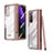 Carcasa Dura Cristal Plastico Funda Rigida Transparente H03 para Samsung Galaxy Z Fold2 5G Oro Rosa