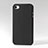 Carcasa Dura Plastico Rigida de Cuero para Apple iPhone 4S Negro