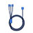 Cargador Cable Lightning USB Carga y Datos Android Micro USB Type-C ML02 Azul