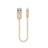 Cargador Cable USB Carga y Datos 15cm S01 para Apple iPad 10.2 (2020) Oro