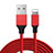 Cargador Cable USB Carga y Datos D03 para Apple iPhone SE3 ((2022)) Rojo Petit