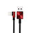Cargador Cable USB Carga y Datos D19 para Apple iPad 4 Rojo