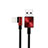 Cargador Cable USB Carga y Datos D19 para Apple iPhone Xs Rojo