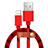 Cargador Cable USB Carga y Datos L05 para Apple iPhone 11 Pro Rojo