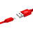 Cargador Cable USB Carga y Datos L10 para Apple iPhone 14 Pro Rojo