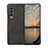 Funda Bumper Lujo Cuero y Plastico Mate Carcasa B01 para Samsung Galaxy Z Fold3 5G Negro