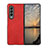 Funda Bumper Lujo Cuero y Plastico Mate Carcasa B01 para Samsung Galaxy Z Fold3 5G Rojo